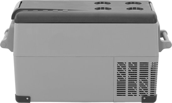 Steamy-E Dual Compartment Elektrische Compressor Koelbox - 30liter - 12V en 230V - voor auto en camping - Frigobox - Grijs