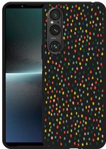 Cazy Hoesje Zwart geschikt voor Sony Xperia 1 V Happy Dots
