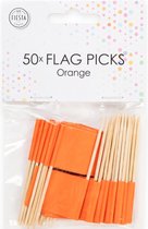 drapeau picker orange 50 pièces - brochettes - king's day - ek - wk - halloween -