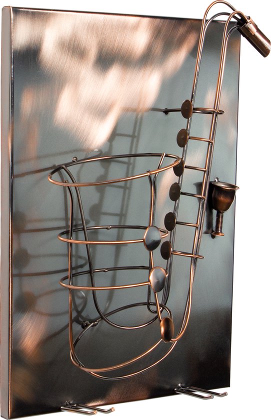 BRUBAKER Wijnfleshouder Camper - Metalen Flessenhouder Camping - Wijncadeau voor Kampeerders - Flessenhouder Decoratie met Cadeaukaart