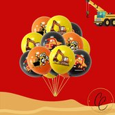Ballonnen - Bulldozer - Kiepwagen - Graafmachine - Kinderfeestje - Verjaardag - Partijtje - Set van 6