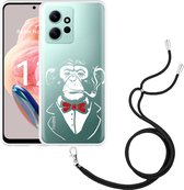Cazy Hoesje met koord geschikt voor Xiaomi Redmi Note 12 4G Smoking Chimp