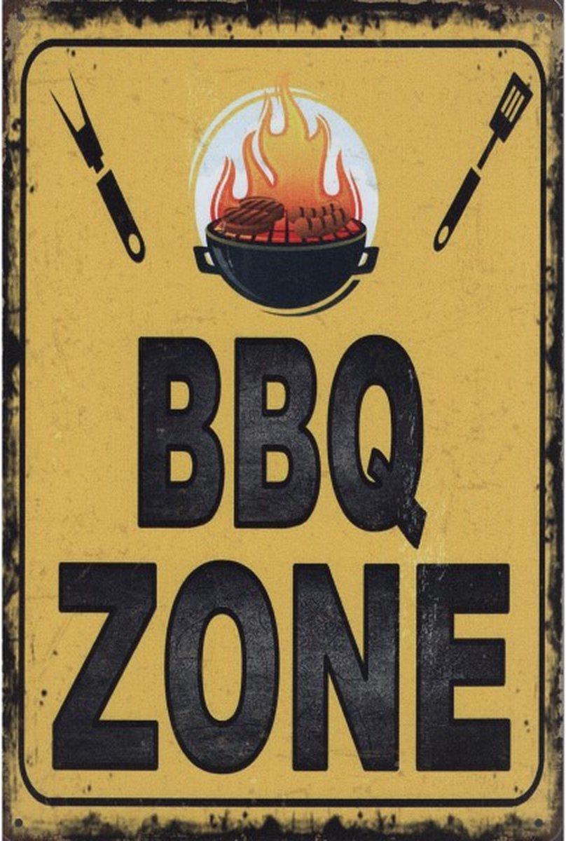 Wandbord Tuin Man Cave - BBQ Barbecue Zone