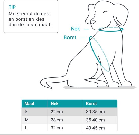 Hondentuig, hondenharnas met hondenriem –  reflecterend - zwart – maat M (borst 35-40 cm)