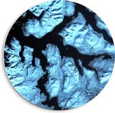 PVC Schuimplaat Muurcirkel - Blauwe Abstracte Vlakken - 40x40 cm Foto op Muurcirkel (met ophangsysteem)