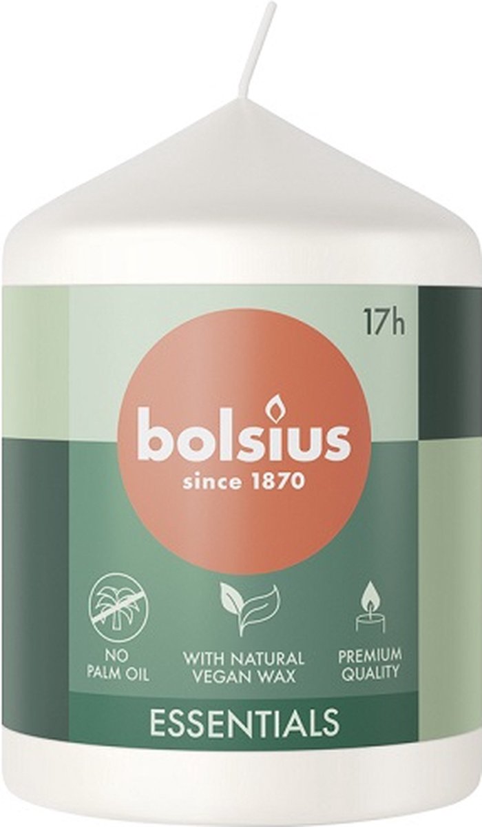 4 stuks Bolsius witte stompkaarsen 80/58 (17 uur) cloudy white