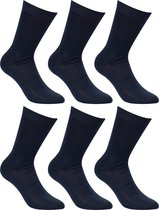 6 Paar - Sokken heren Naadloos - 80% katoen - Marine - Sokken Heren - 40-46