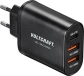 VOLTCRAFT UC-3ACX001 VC-12231145 USB-oplader 3000 mA 3 x USB, USB-C bus (Power Delivery) Thuis