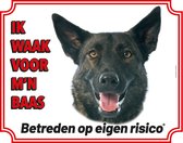 Hollandse Herder Waakbord - Ik waak voor mijn baas