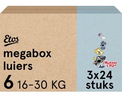 Etos Woezel & Pip Luiers XL Maat 6 - 16-30 kg - Megabox - 72 stuks | bol.com