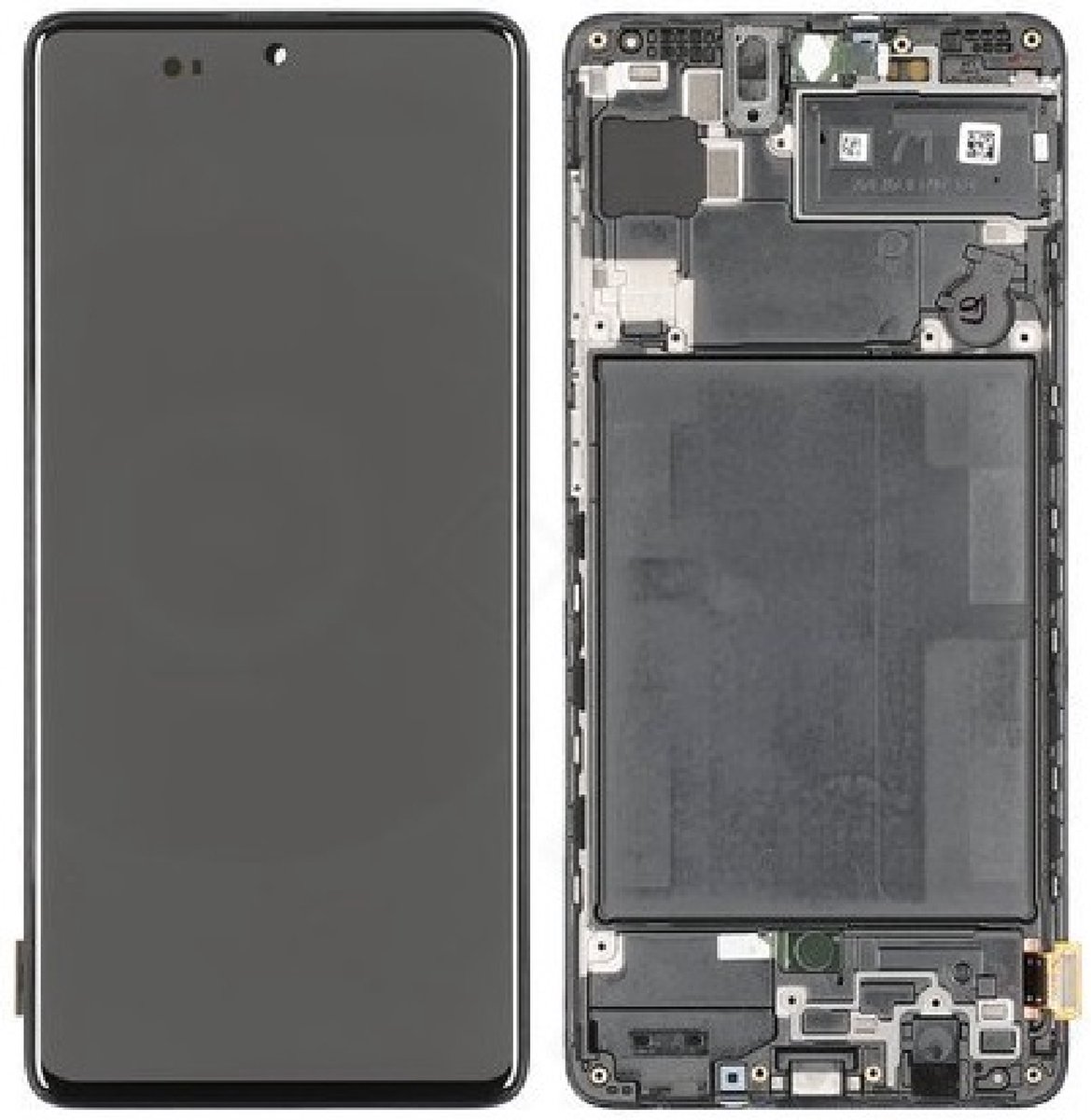 Voor Samsung SM-A715F Galaxy A71 LCD Display + Touchscreen + Frame GH82-22152A/GH82-22248A - Zwart - Scherm - Beeldscherm - Touchscreen - Vervang scherm - Origineel*