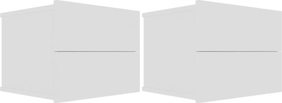 vidaXL - Nachtkastjes - 2 - st - 40x30x30 - cm - bewerkt - hout - wit