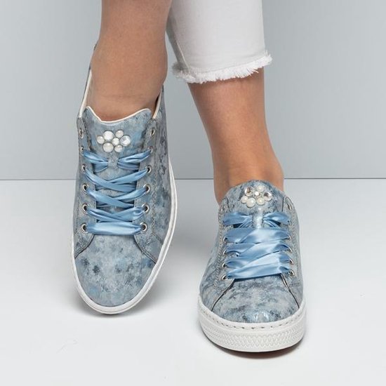 Rieker dames sneaker Licht blauw - Schoenen.nl