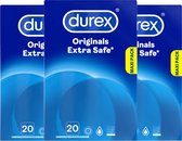 Bol.com Durex - Condooms - Extra Safe - 3 x 20 stuks - Voordeelverpakking aanbieding