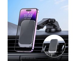 2-in-1 Telefoonhouders Auto met Draadloos Opladen - Magnetisch - GSM Houder - Geschikt voor iPhone 15, 14, 13, 12 Mini Pro Max Plus