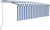 vidaXL-Luifel-automatisch-uittrekbaar-met-rolgordijn-4x3-m-blauw-wit