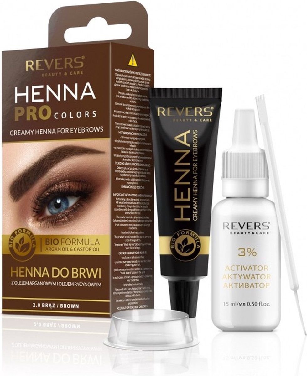 REVERS® Eyebrow Henna Pro Colours (Light) Brown 15ml.+15ml. - REVERS®