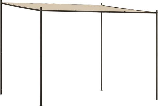 vidaXL - Prieel - 3x3 - m - 180 - g/m² - stof - en - staal - beige