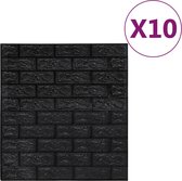 vidaXL - 3D-behang - zelfklevend - 10 - st - bakstenen - zwart