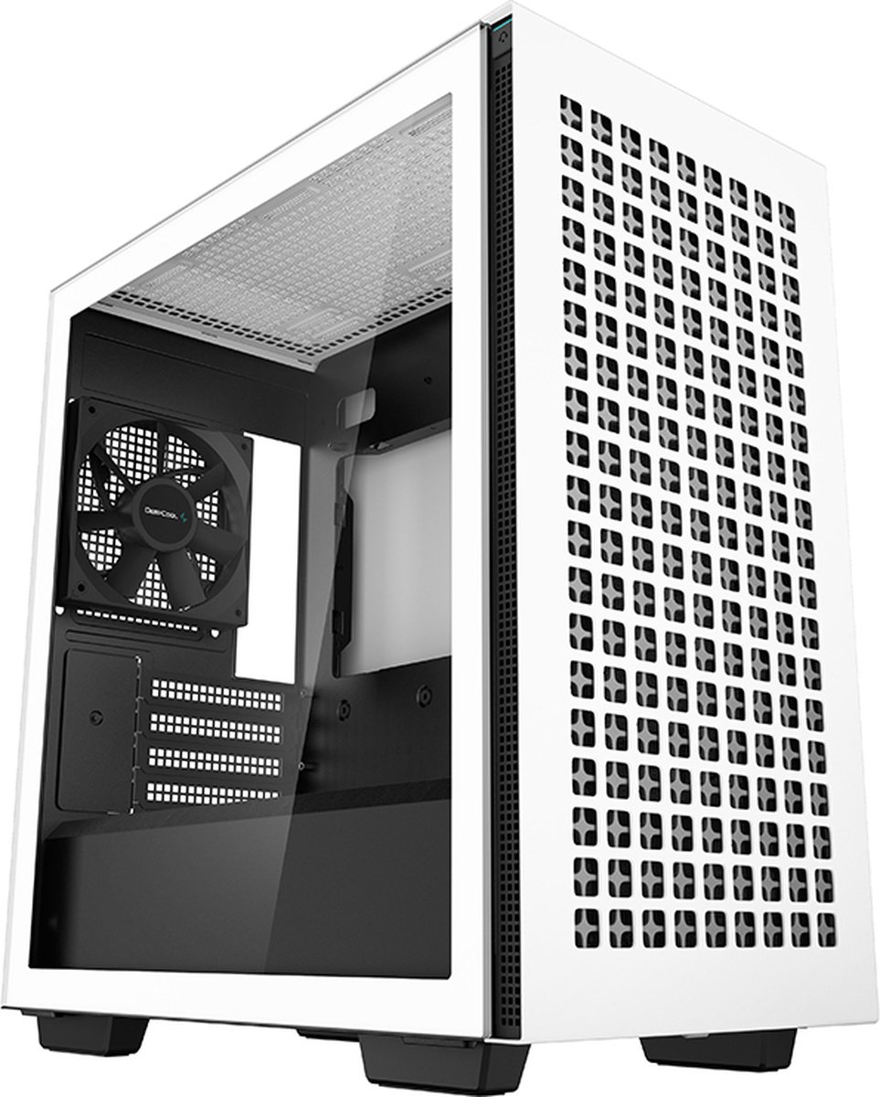 DeepCool CH370 WH, Mini Tower, PC, Wit, micro ATX, Mini-ITX, ABS, Staal, Gehard glas, Multi