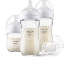 foto van Philips Avent Natural Response Glazen Fles - Startersset voor pasgeboren baby's SCD878/11