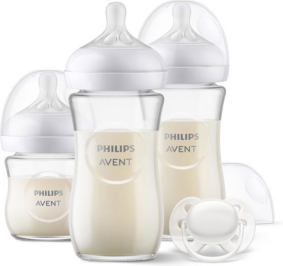 Philips Avent Natural Response Glazen Fles - Startersset voor pasgeboren baby's SCD878/11