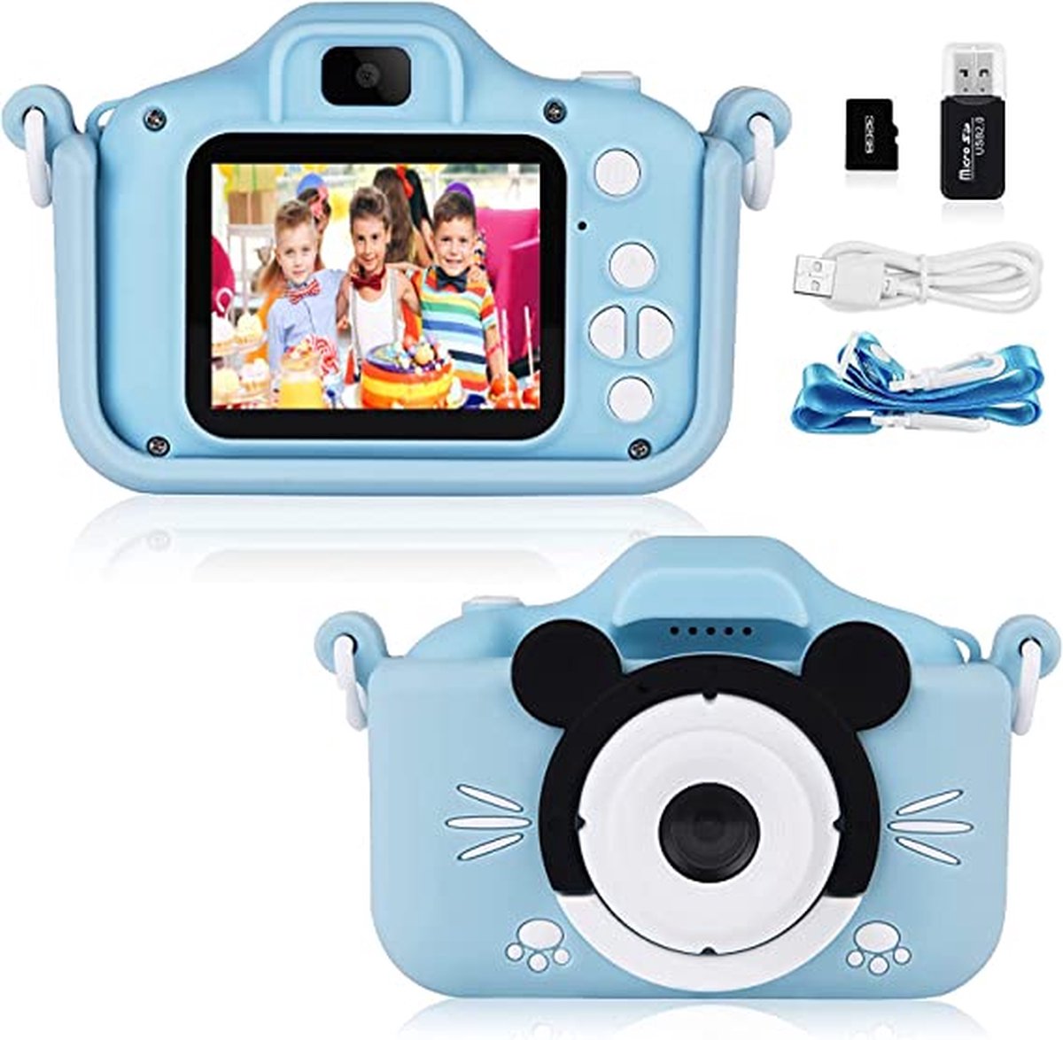 Appareil photo antichoc Selfie pour enfants, cadeau d'anniversaire pour  tout-petits, double caméra pour enfants de 3 à 10 ans, vidéo numérique HD  avec