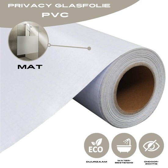 Privacyfolie - UV werend - werkt isolerend - zelfklevend - mat - melkglas - duurzaam - isolatie - folie - raamfolie - inkijkwerend - ondoorzichtig wit - matglas - badkamerfolie - badkamer - huiskamer - keuken - slaapkamer - glasfolie - 0,9 m x 10 m