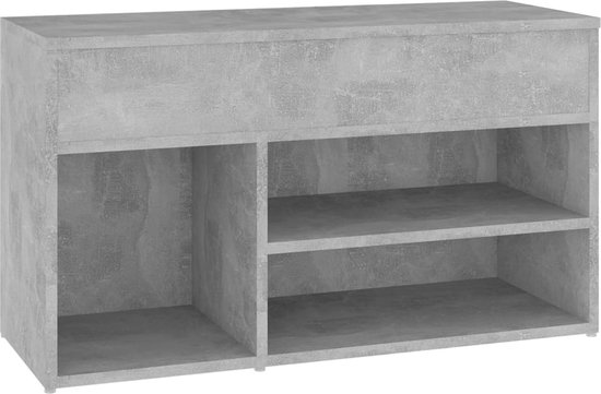 vidaXL-Schoenenbank-80x30x45-cm-bewerkt-hout-betongrijs