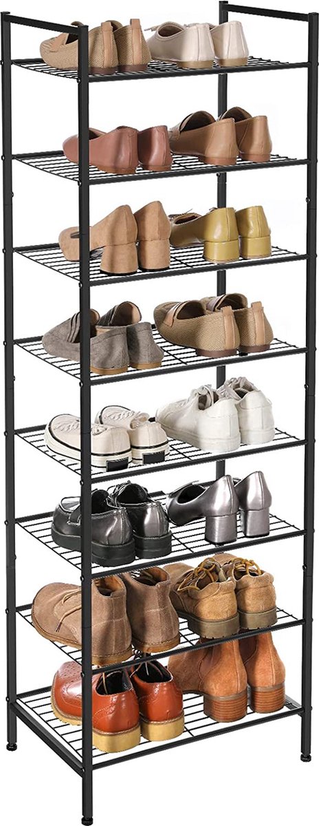 Lot de 2 étagères à chaussures -3 niveaux - jusqu'à 24 paires de chaussures,  noir