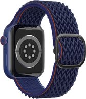 Nylon bandje - geschikt voor Apple Watch Series 1/2/3/4/5/6/7/8/Ultra/Ultra 2/SE met case size 42 mm / 44 mm / 45 mm / 49 mm - donkerblauw