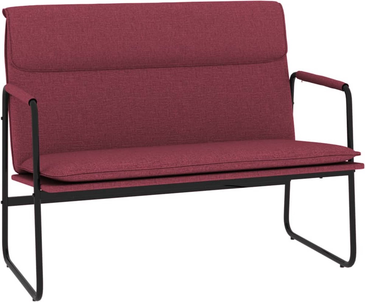 vidaXL - Bankje - 100x64x80 - cm - stof - wijnrood