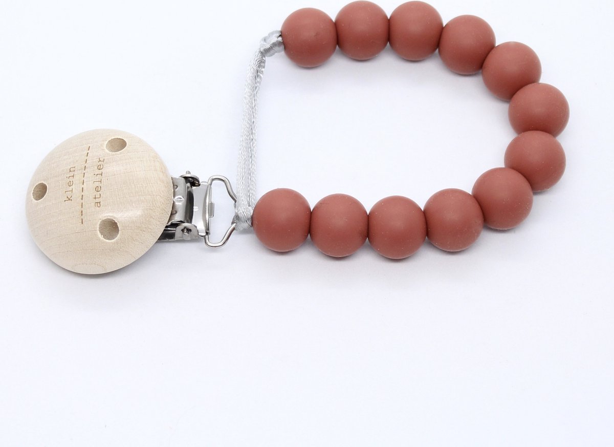 Goedkoopste Fopspeenketting uni-color terra