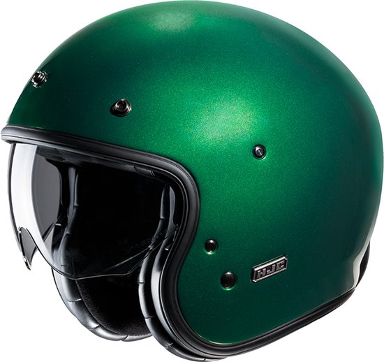 Hjc V31 Green Deep Green Open Face Helmets XS - Maat XS - Helm