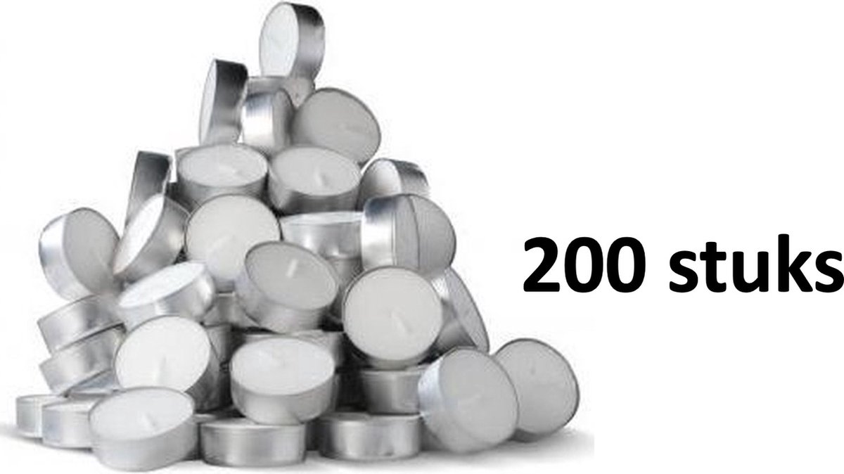 Horeca Candles - Witte Theelichtjes - Brandduur 24 uur - Set met 4 niet-geparfumeerde Theelichtkaarsen - Kaarsen voor bruiloft, decoratie, gastronomie
