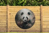 Tuincirkel Panda - Dieren - Bloemen - Planten - 150x150 cm - Ronde Tuinposter - Buiten