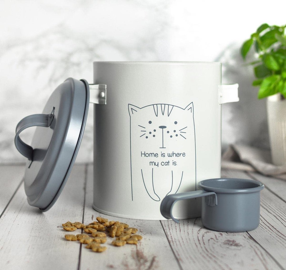 Capsule Lessive Boîte De Rangement En Poudre Pour Lessive En Métal Gris Avec Pelle Et Boite Lessive