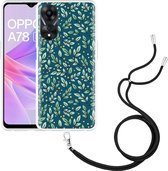 Cazy Hoesje met koord geschikt voor Oppo A78 5G Blaadjespatroon