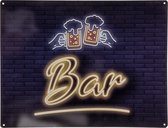 Bar - Metalen bord - Muur - 30x40 cm - mancave