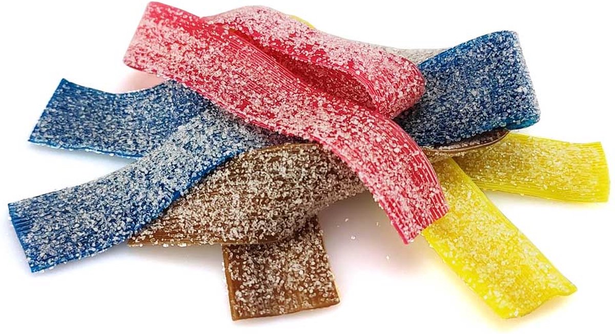 Snoep - Zure matjes - super sour belts - bak met 200 stuk - verjaardag - feest - traktatie