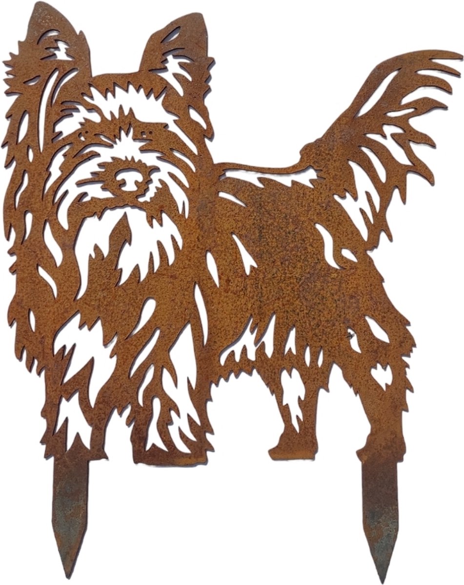 Yorkshire Terrier - Silhouet Hond - Cortenstaal - NL Fabrikaat