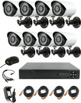 ISWISS - Beveiligingscamera 8 sets - CCTV - bekabeld - Live meekijken - Telefoon