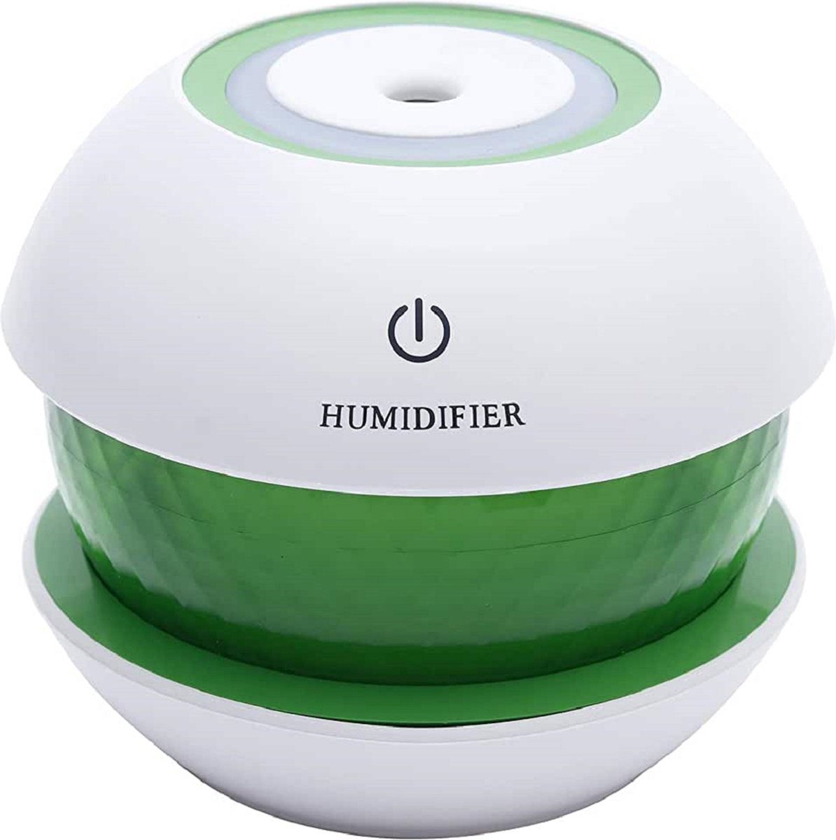 Luchtbevochtiger Magic Diamond Humidifier -Led sfeerverlichting- De stijlvolle luchtbevochtiger- Geur verspreider- met USB – met micro kabel Kleur Groen wit