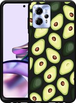 Cazy Hoesje Zwart geschikt voor Motorola Moto G13 4G Avocado's