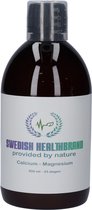 Swedish Healthbrand Calcium - Magnesium vloeibare vitamine ( NON-GMO ) voor 33 dagen inclusief maatbeker, zink, vitamine C + D, vegan, glutenvrij, gistvrij, 500ml inhoud dagelijkse inname 15ml