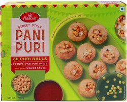 Haldiram's Pani Puri - Gol Gappe KIT - 30 Puri Balls, Boondi, Pani Puri Paste, Sweet Spiced Mango Chutney 360gr