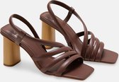 Mangará Cedro Dames sandalen Geitenleer - 8cm Hak - Bruin - Maat 38