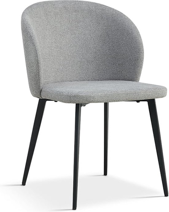 Stoel Lena Lichtgrijs Stof Set van 4 Zithoogte 46 cm Zitdiepte 45 cm bol