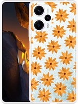 Cazy Hoesje geschikt voor Poco F5 Oranje Bloemen