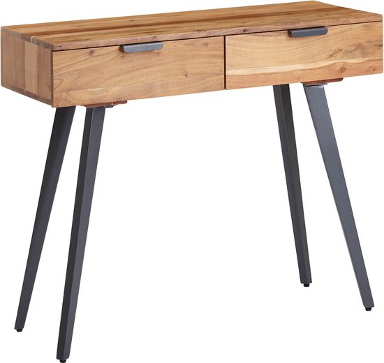 Table console bureau table d'appoint avec 2 tiriors bois massif